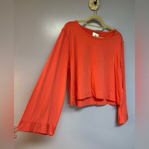 NWT Anthropologie Women's Orange Long Sleeve Top M